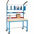 Global Industrial Mobile Packing Workbench W/Riser Kit, Maple Safety Edge, 60inW x 36inD 412458A